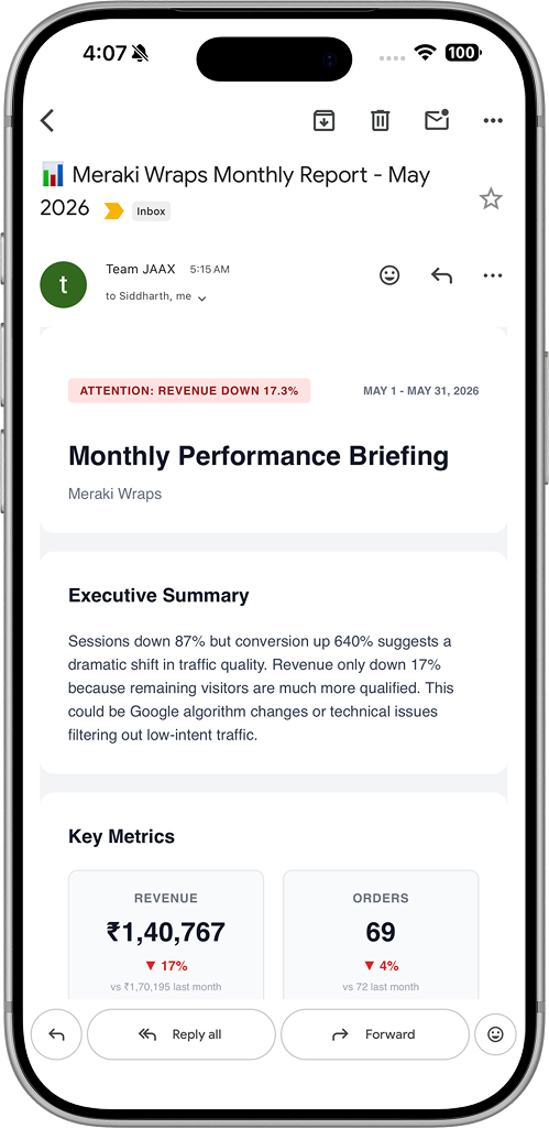 A Sentinel weekly report shown on an iPhone